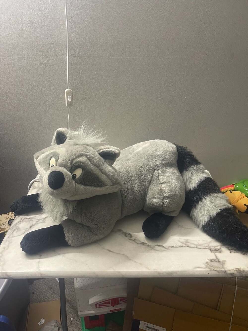 Vintage Disney Mattel Jumbo Meeko Raccoon Pocahontas Stuffed Animal Plush